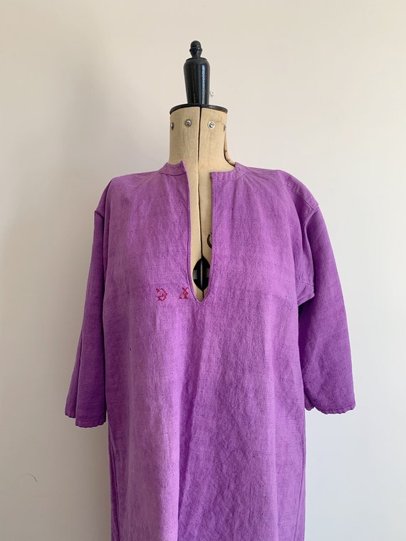 Antique french linen nightshirt dress - image 4