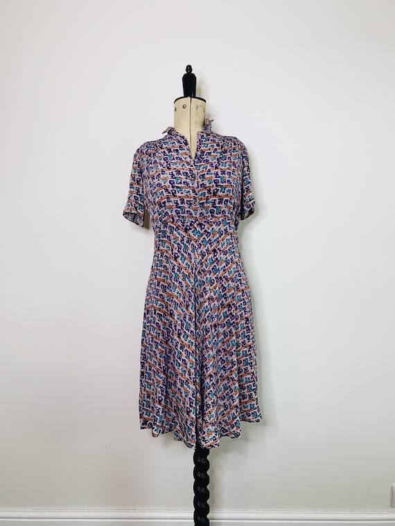 Crepe flower tea dress