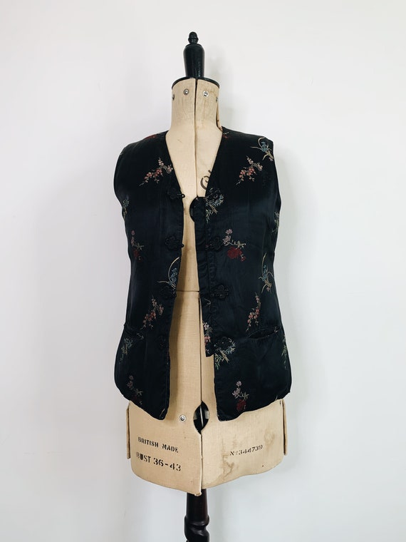 Peony padded kimono waistcoat