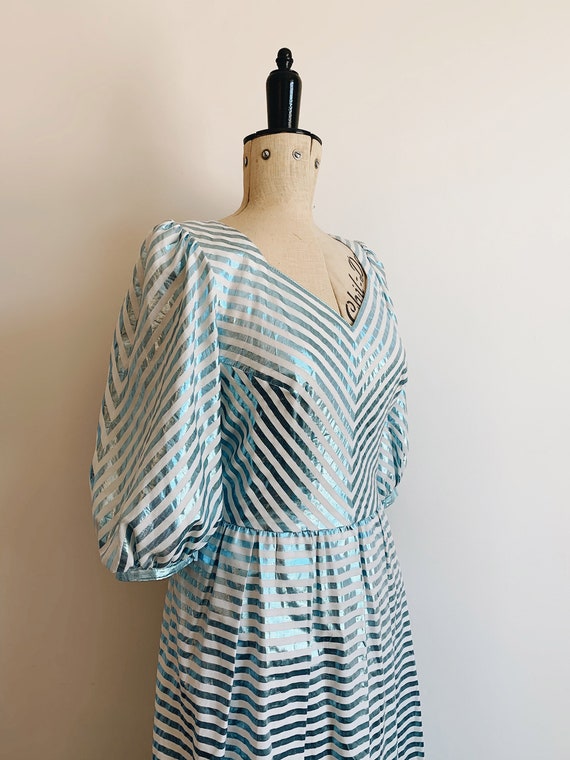 Prairie metallic stripe dress - image 4