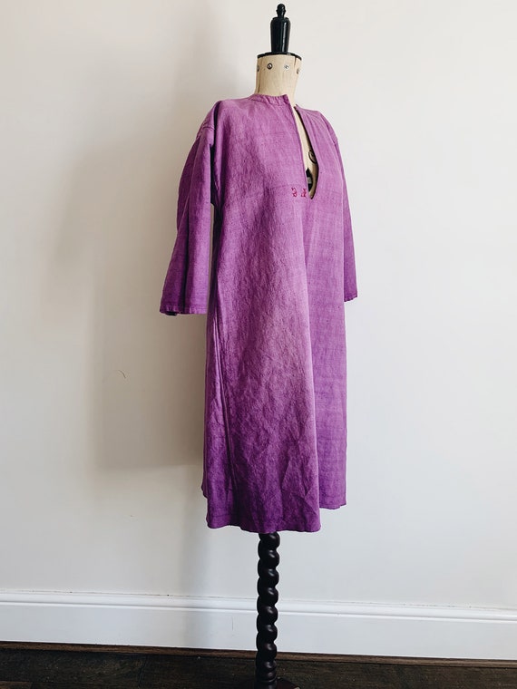 Antique french linen nightshirt dress - image 3