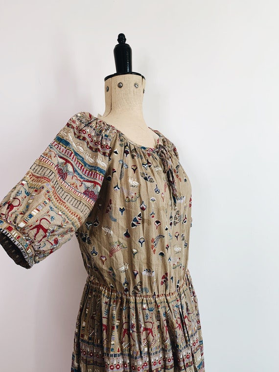 Puff sleeve cotton dress