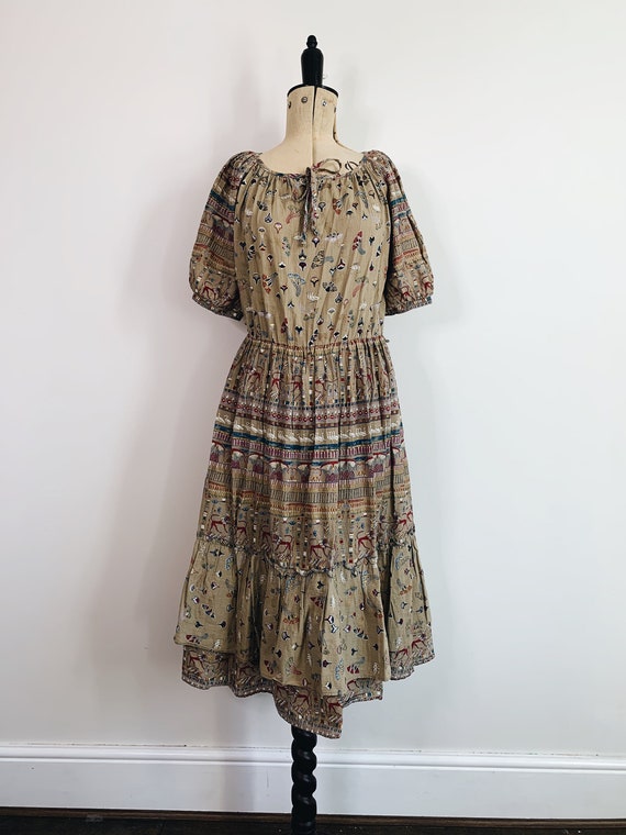 Puff sleeve cotton dress