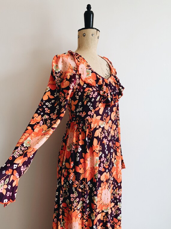 70s Funky floral dress - image 4