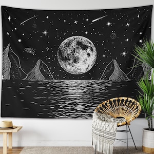 Moon and stars wall tapestry sales