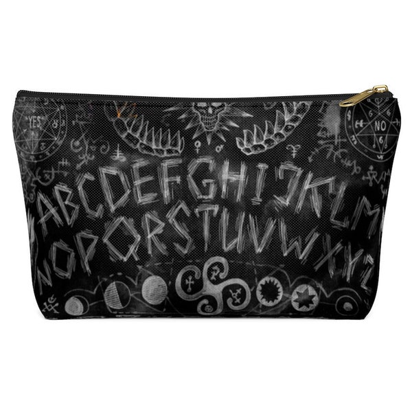 Ouija Makeup Bag Accessory Pouch Gothic Makeup Bag Cosmetic Bag Travel Pouch for Men Women Black Gothic Occult Spirit Board Ouija Board Case