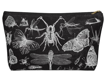 Insects And Moths Purse Dragonfly Spider Butterflies Accessory Pouch Goth Travel Case Cosmetic Bag Black Gothic Travel Pouch Pencil Case