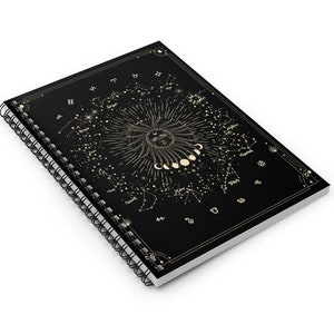 Constellation Spiral Notebook - Astrology Journal Ruled Lined Sun and Moon Diary Celestial Zodiac Gothic Tarot Readings Dream Recording