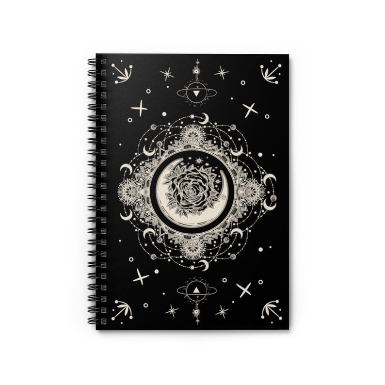 Moon Mandala Spiral Notebook - Ruled Lined Mystical Sun and Moon ...