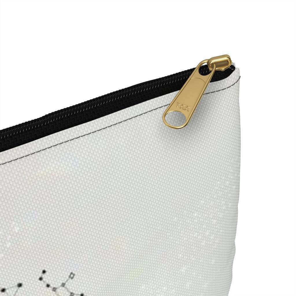 Celestial Accessory Pouch - Moon Phases Cosmetic Bag Beige White Lunar ...
