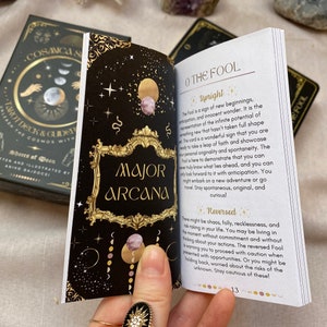 Cosmica Somnis Gold Gilded Tarot Deck With Guidebook & Box, 78 Cards ...