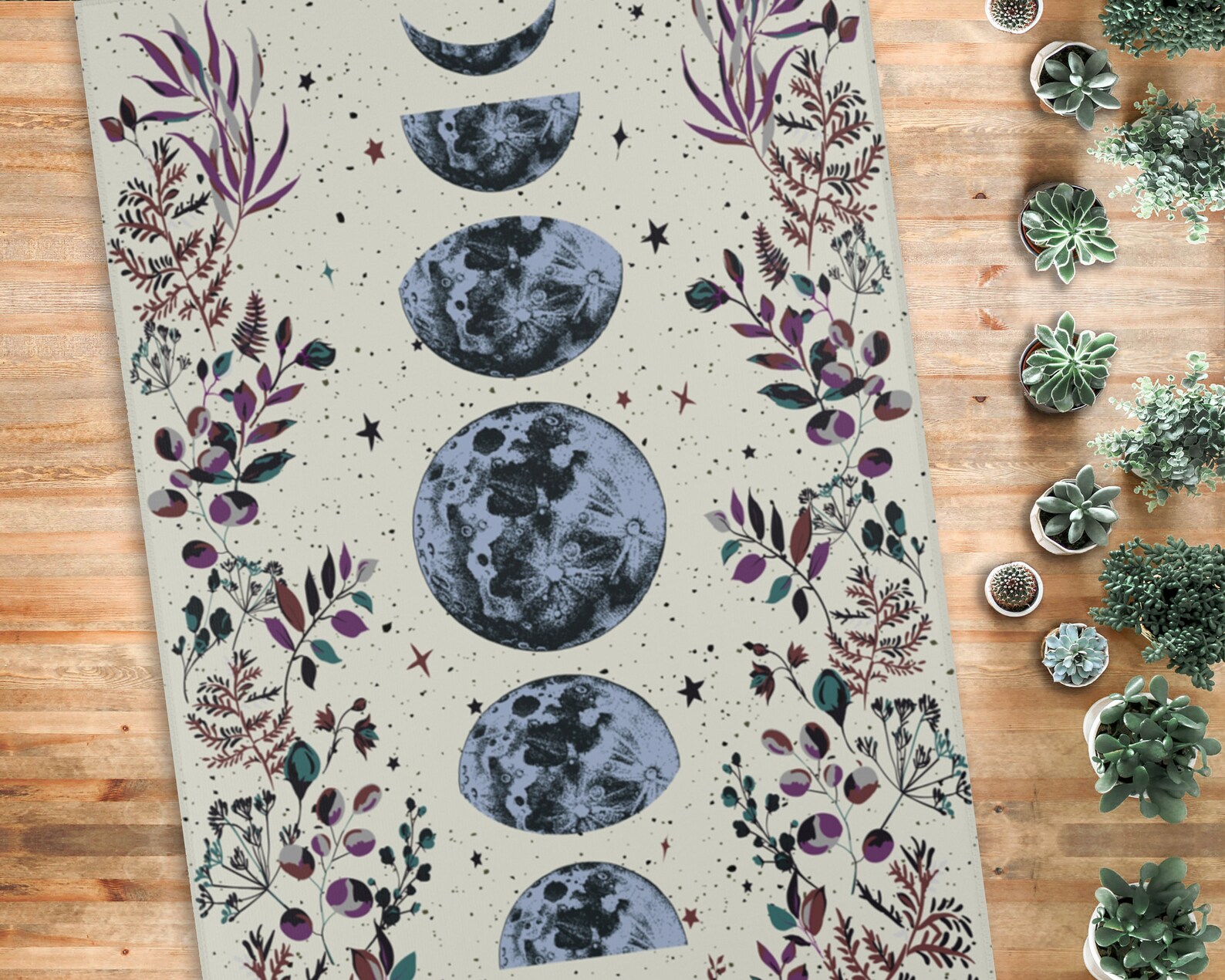 Moonlit Garden Area Rug Moon Carpet Lunar Eclipse Astrology Etsy