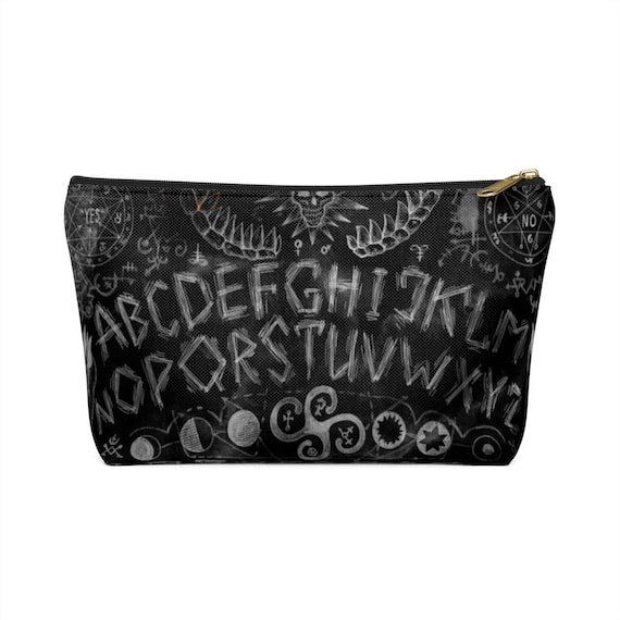 Ouija Makeup Bag Accessory Pouch Gothic Makeup Bag Cosmetic Bag Travel Pouch for Men Women Black Gothic Occult Spirit Board Ouija Board Case