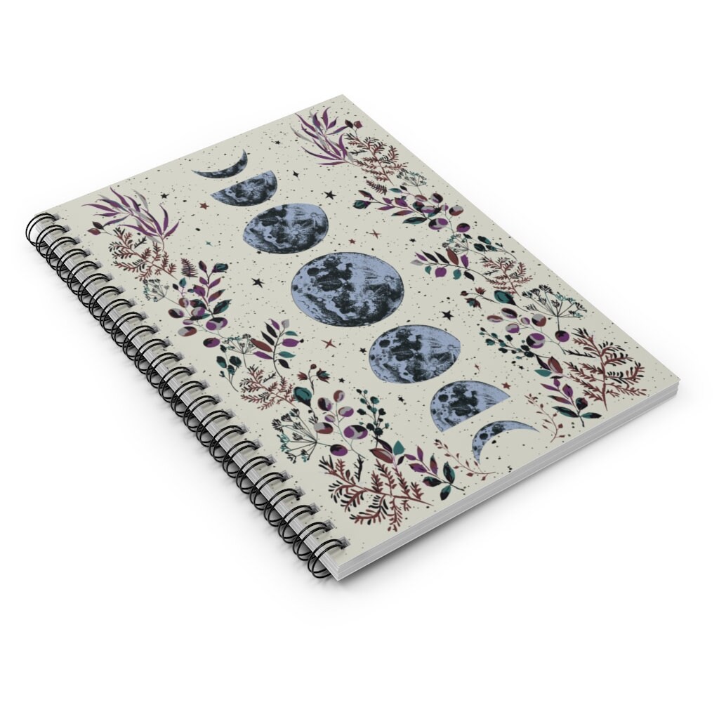 Moon Phases Journal: Celestial Notebook Lined Moonlit Garden Diary ...