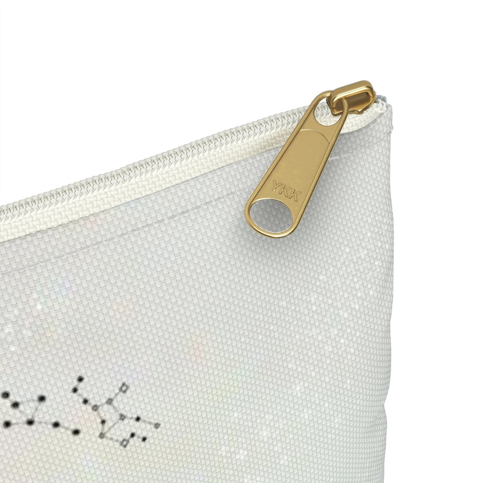 Celestial Accessory Pouch - Moon Phases Cosmetic Bag Beige White Lunar ...