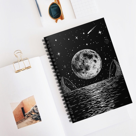 Cuaderno del Lago de la Luna Galaxia Estrellada Diario - Etsy España