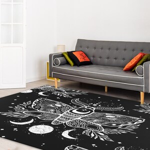 The Moth Rug Starry Night Firefly Area Rug Butterfly Floor Mat Bohemian ...