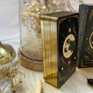 Cosmica Somnis Gold Gilded Tarot Deck With Guidebook & Box, 78 Cards ...
