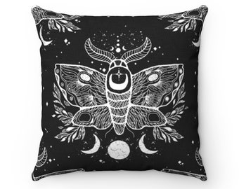 La almohada de polilla gótico mariposa cojín estrellado noche Galaxia Boho Ecléctica Insectos Entomología Noche Celestial Goth Decor