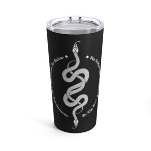 The Two Serpents Intertwined Tumbler 20oz Witchy Snake Wiccan Travel Mug As Above So Below As Within So Without Goth Mystical Tea Coffee Mug
