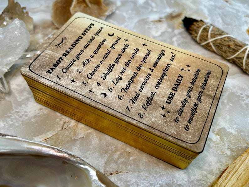 Luna Somnia Tarot Deck with Guidebook & Box - 78 Cards Full Deck - Moon Dreams Starry Magic Celestial Astrology Black Gold Divination Tool afbeelding 2