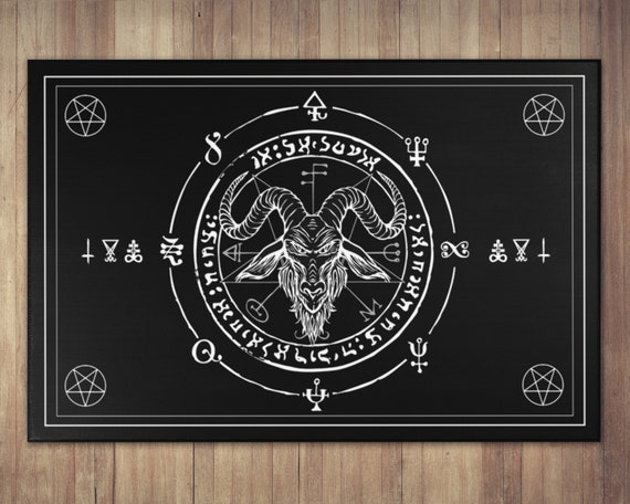 Satanic Baphomet Area Rug Carpet Gothic home decor Satan 666 rug