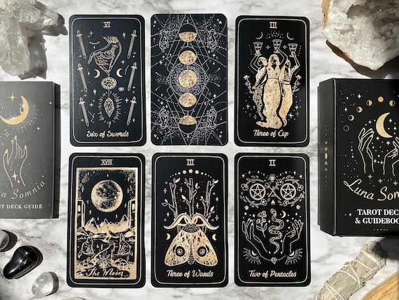 Luna Somnia Tarot Deck With Guidebook & Box 78 Cards Full Deck Moon Dreams  Starry Magic Celestial Astrology Black Gold Divination Tool -  Canada