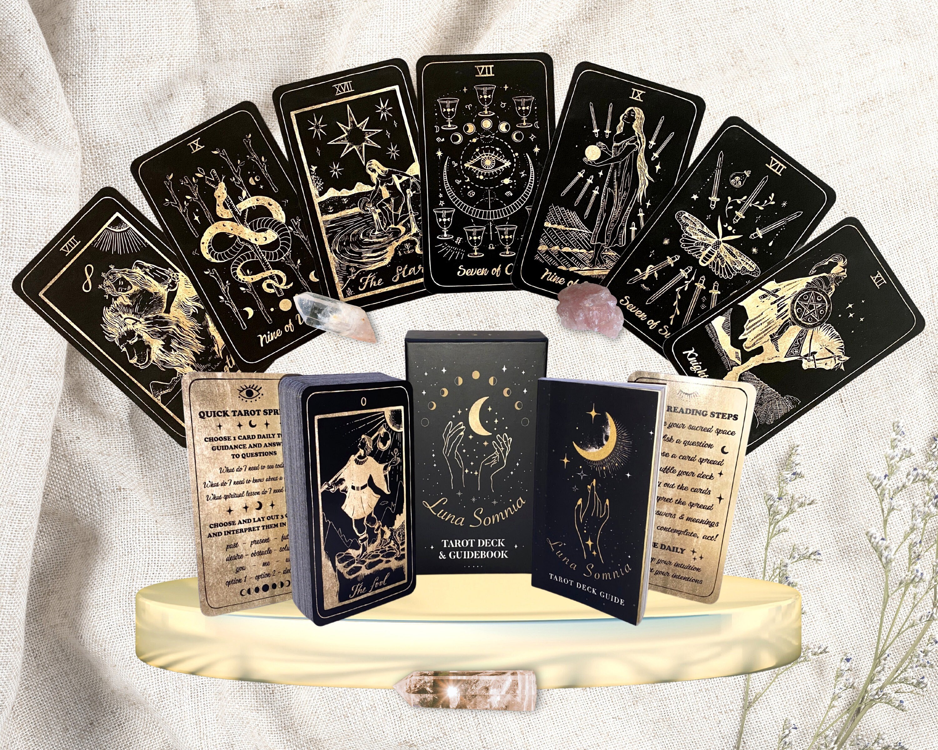 Luna Somnia Tarot Deck With Guidebook & Box 78 Cards Full - Etsy Australia