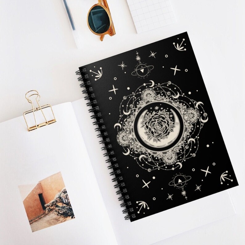Moon Mandala Spiral Notebook - Ruled Lined Mystical Sun and Moon ...