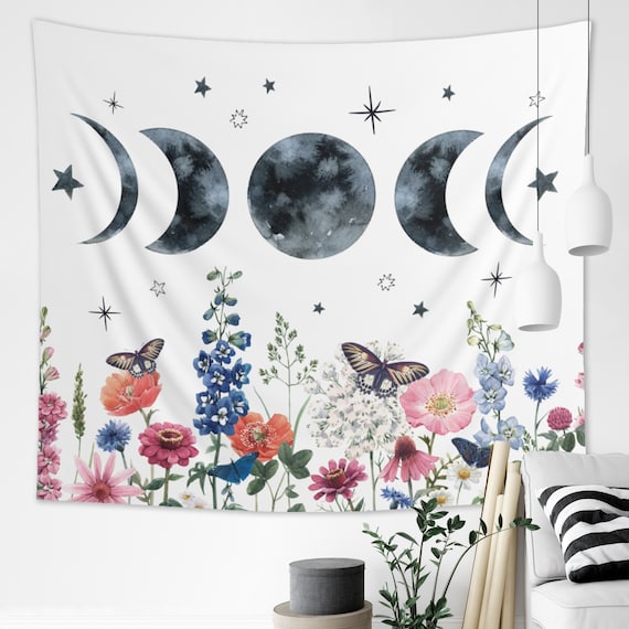 Moonlit garden tapestry sale