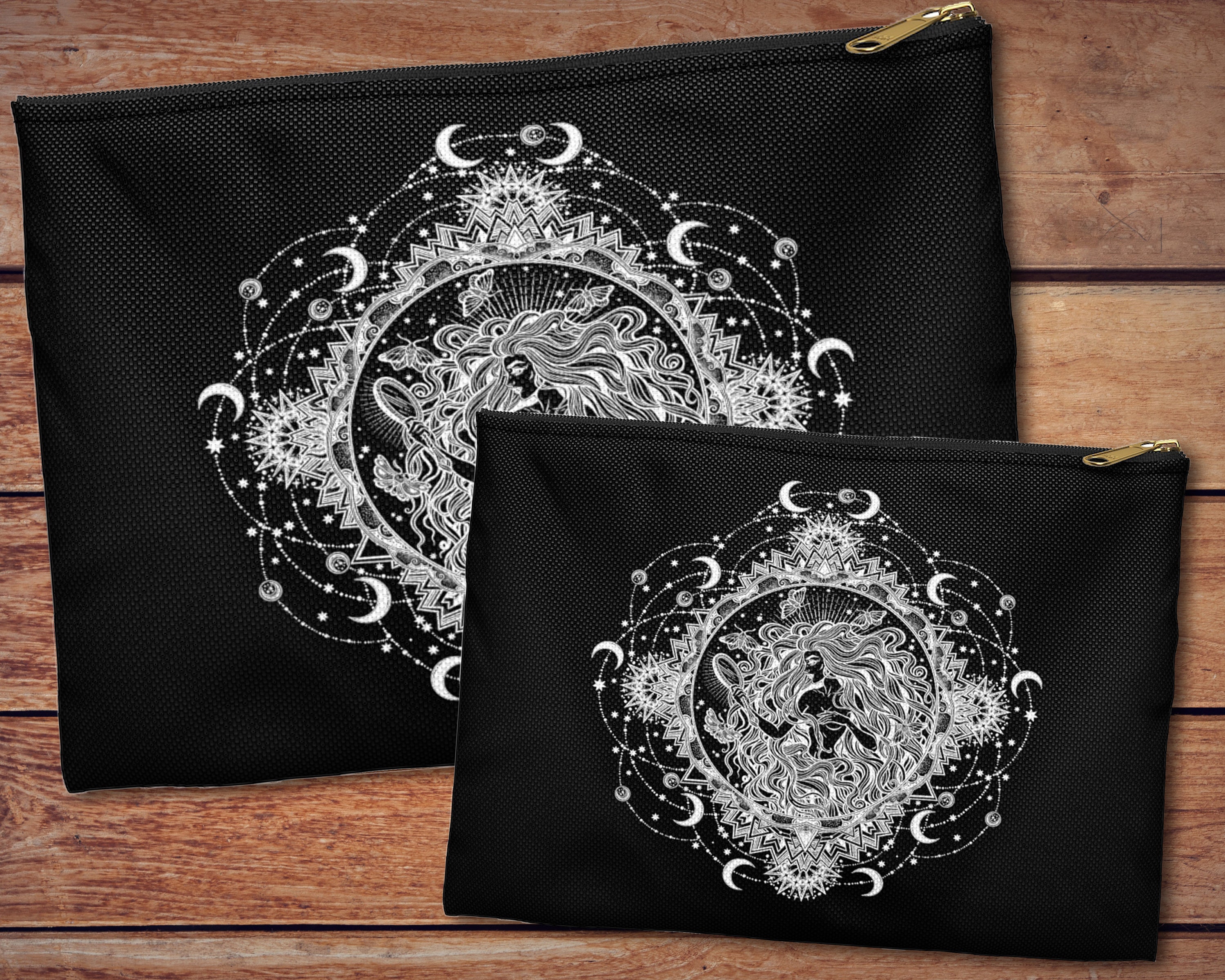 Moon Goddess Accessory Pouch - Moon Mandala Purse Gothic Celestial ...