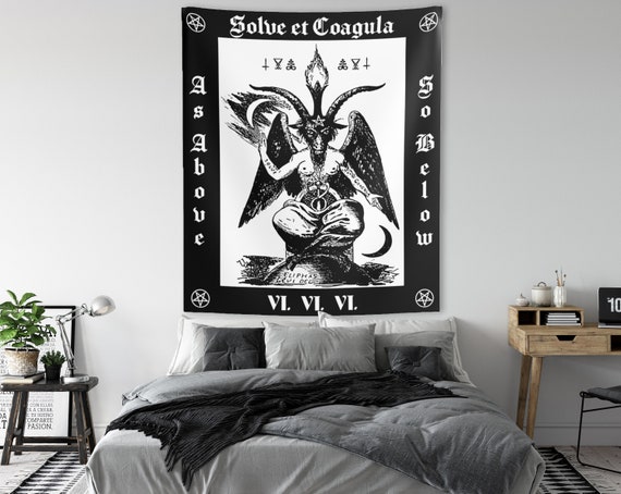 Tarot Tapestry Wall Hanging Magical The Devil Bedspread Small Cover HI 