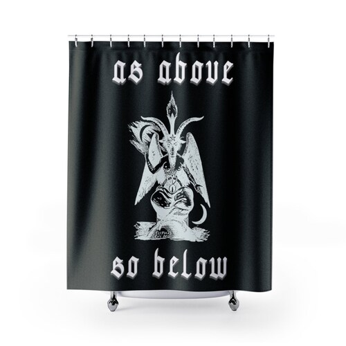 Baphomet Satanic Shower Curtain as Above so Below Sigil of Etsy