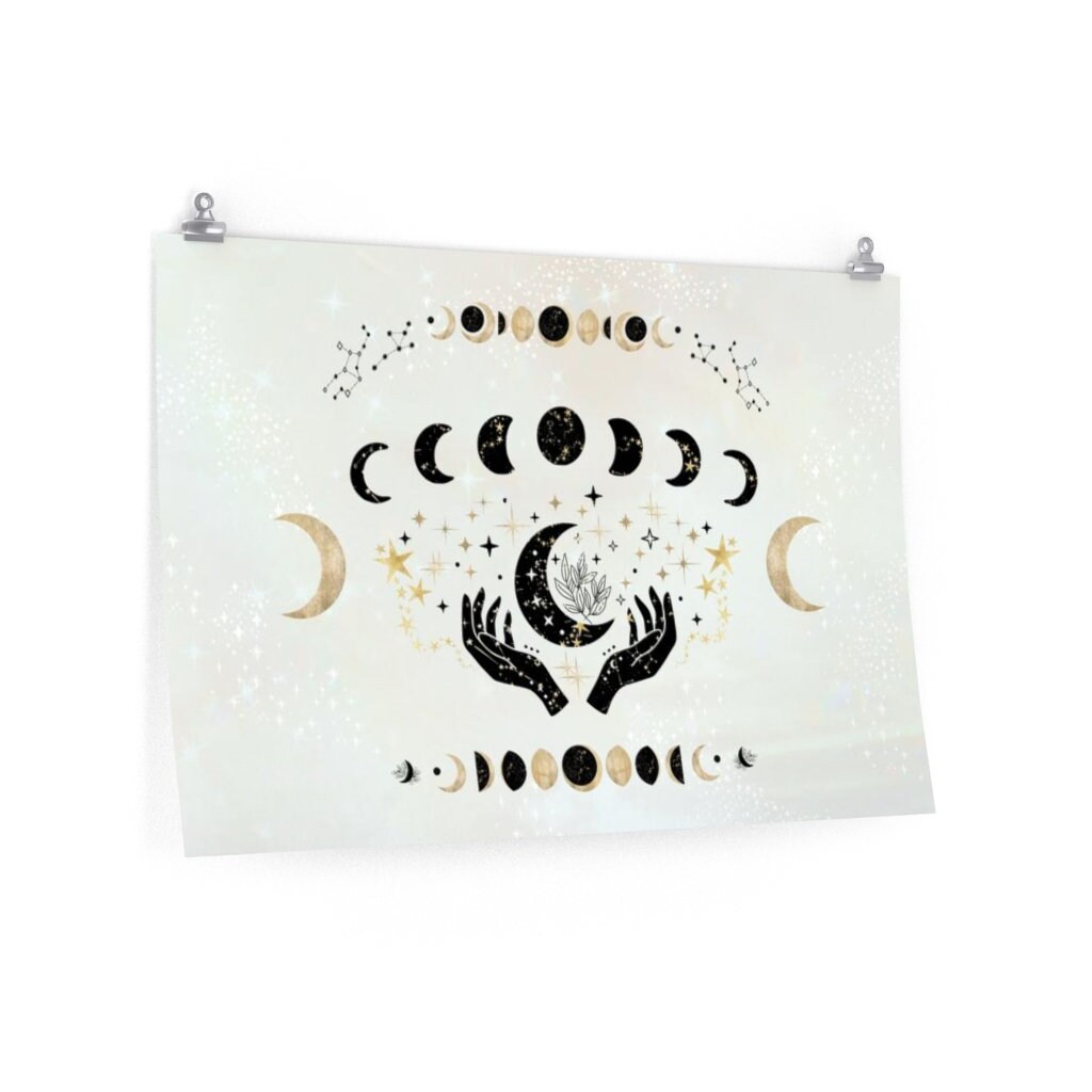 Celestial Moon Art Print - Moon Phases Premium Matte Poster - Astrology ...