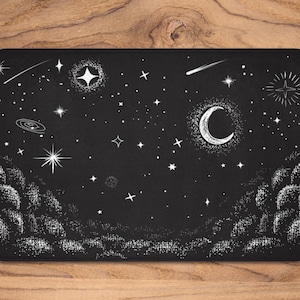 Starry Night Bath Mat Galaxy Black Gothic Badkamer Decor Goth Maan en Sterren Boho Witchy Wicca Hemelsstelsel Zon en Maan Mystieke Decor