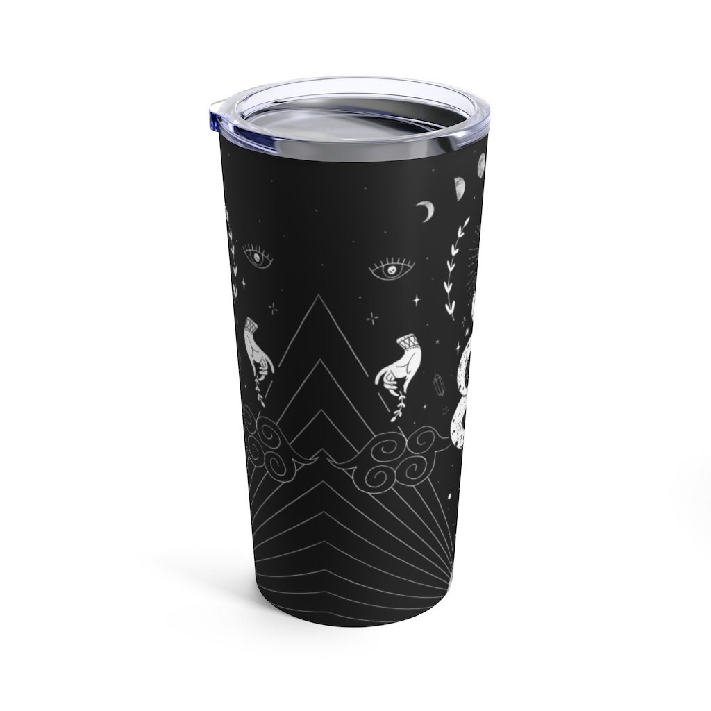 Mystical Witch Skinny Tumbler 16 Oz Coffee Cup, Witchy Art Coffee Thermal  Travel Mug With Sealed Lid, Sandstone Car Coasters Coffee Mug Set 
