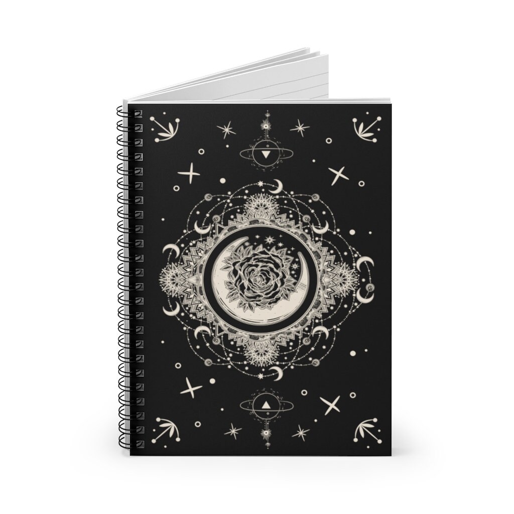 Moon Mandala Spiral Notebook - Ruled Lined Mystical Sun and Moon ...