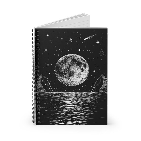 Celestial Journal, Journal 6x4 Handmade, Galaxy Journal, Moon