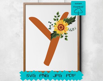 Download Art Collectibles Clip Art Sunflower Svg Printable Wall Art Instant Digital Download Svg Files For Cricut Floral Letter K Sublimation Designs Monogram Font