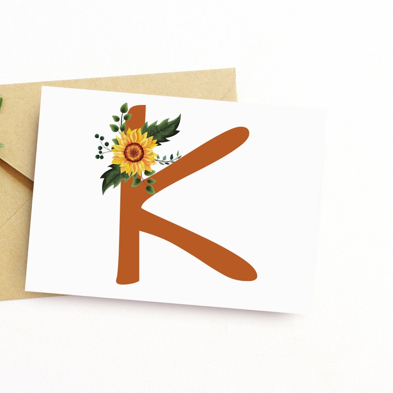 Download Art Collectibles Clip Art Sunflower Svg Printable Wall Art Instant Digital Download Svg Files For Cricut Floral Letter K Sublimation Designs Monogram Font