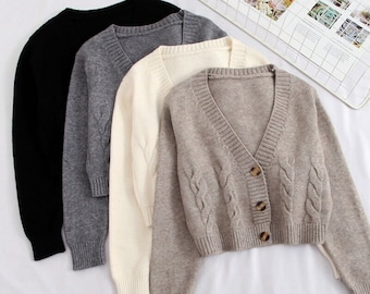 cropped knitted jacket