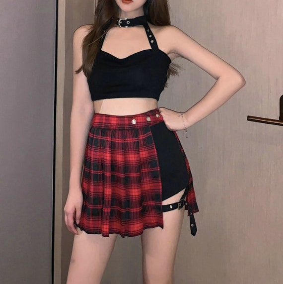 edgy black skirt