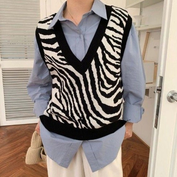 Zebra Print Animal Pattern Knit 