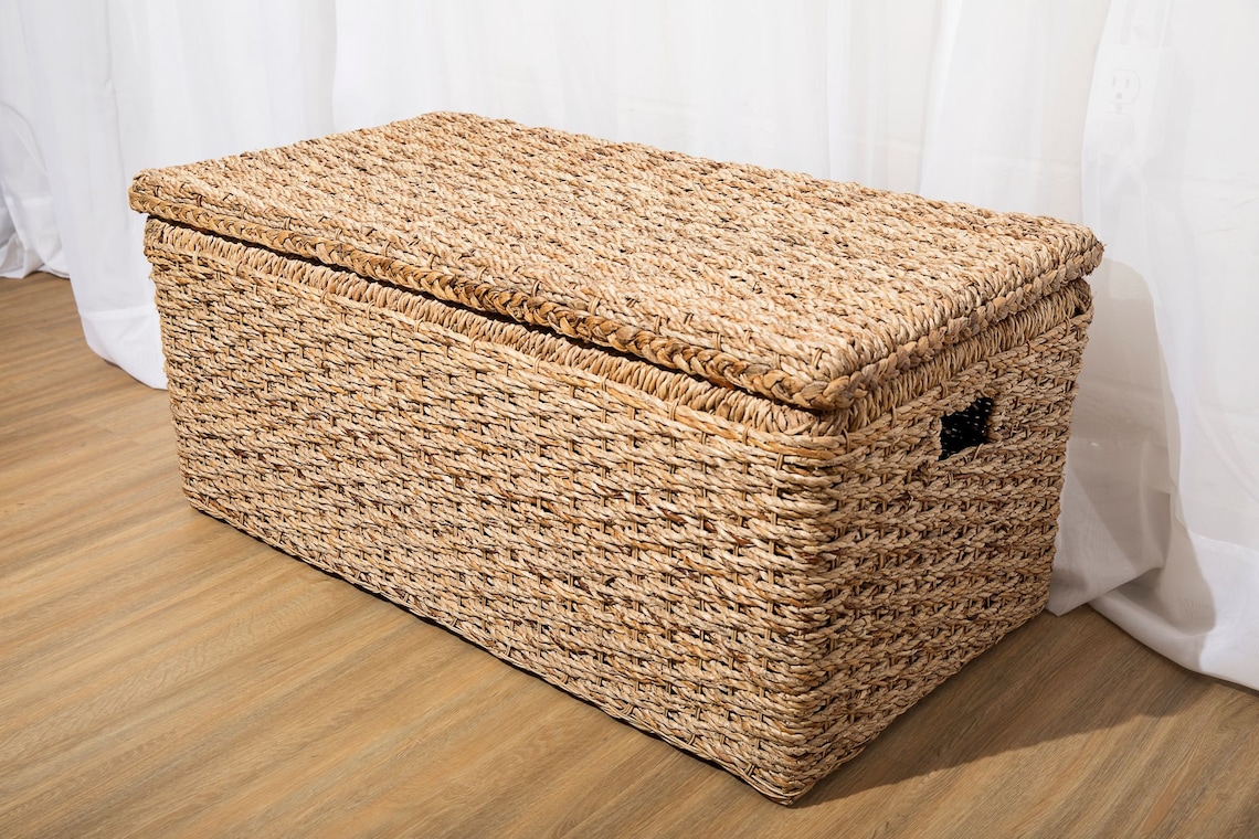 Wicker Storage Trunk Rattan Toy Chest Ecofriendly Artisan Etsy