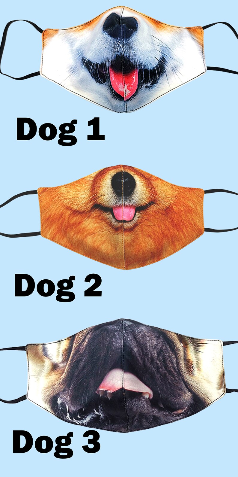 Kids Face Masks Animal Face Mask Triple Layer Mask Mask Etsy