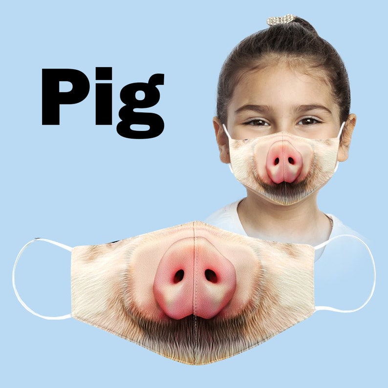 Kids Face Masks Animal Face Mask Triple Layer Mask Mask Etsy
