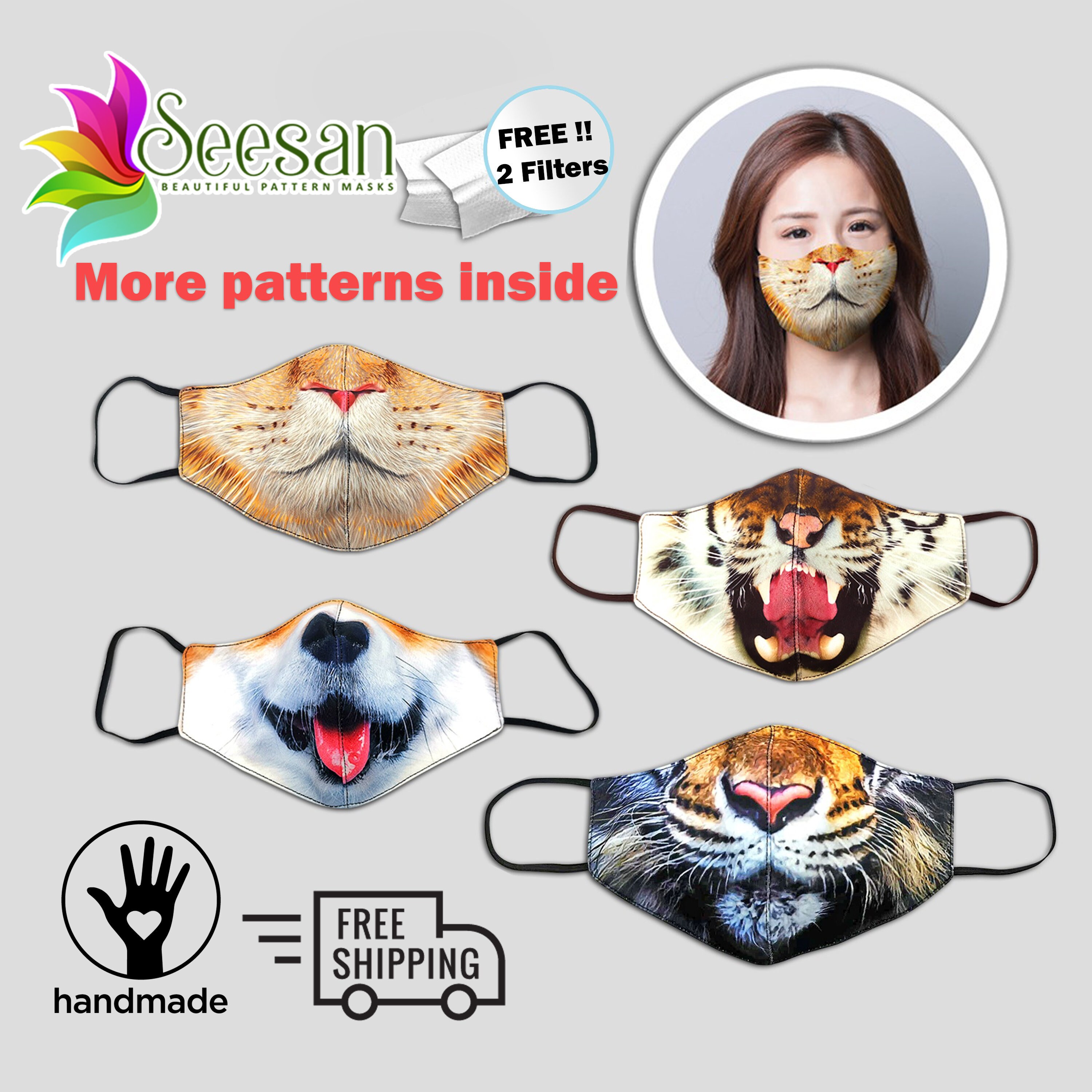 Animal Face Masks for Adult & Child | Reusable, Washable | Cute, Funn…