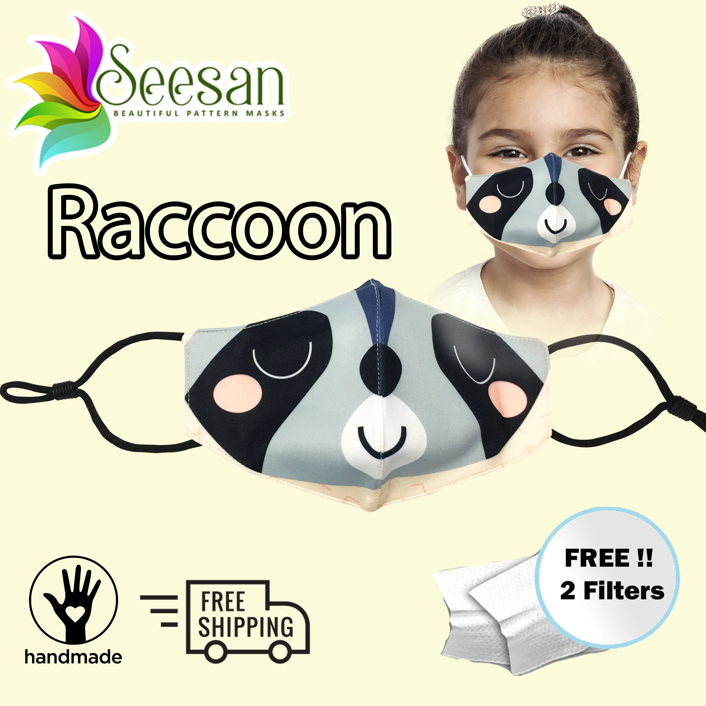 Cartoon Face Mask for kid Kid Face Mask Triple Layer Mask Etsy