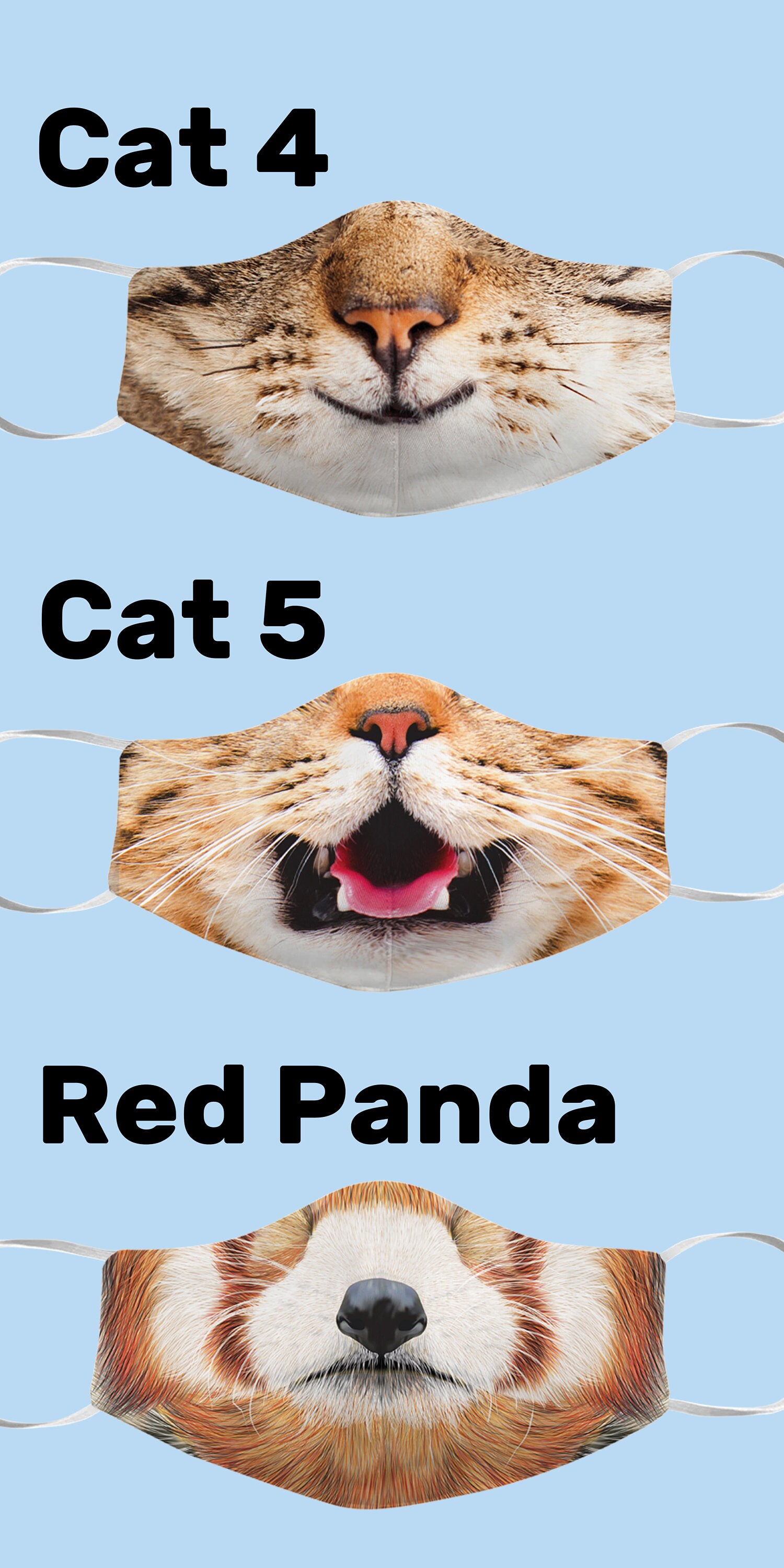 Kids Face Masks Animal Face Mask Triple Layer Mask Mask Etsy