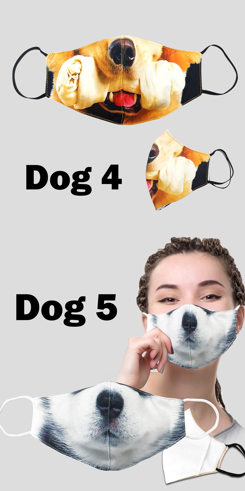 Animal Face Masks for Adult & Child Reusable Washable Etsy